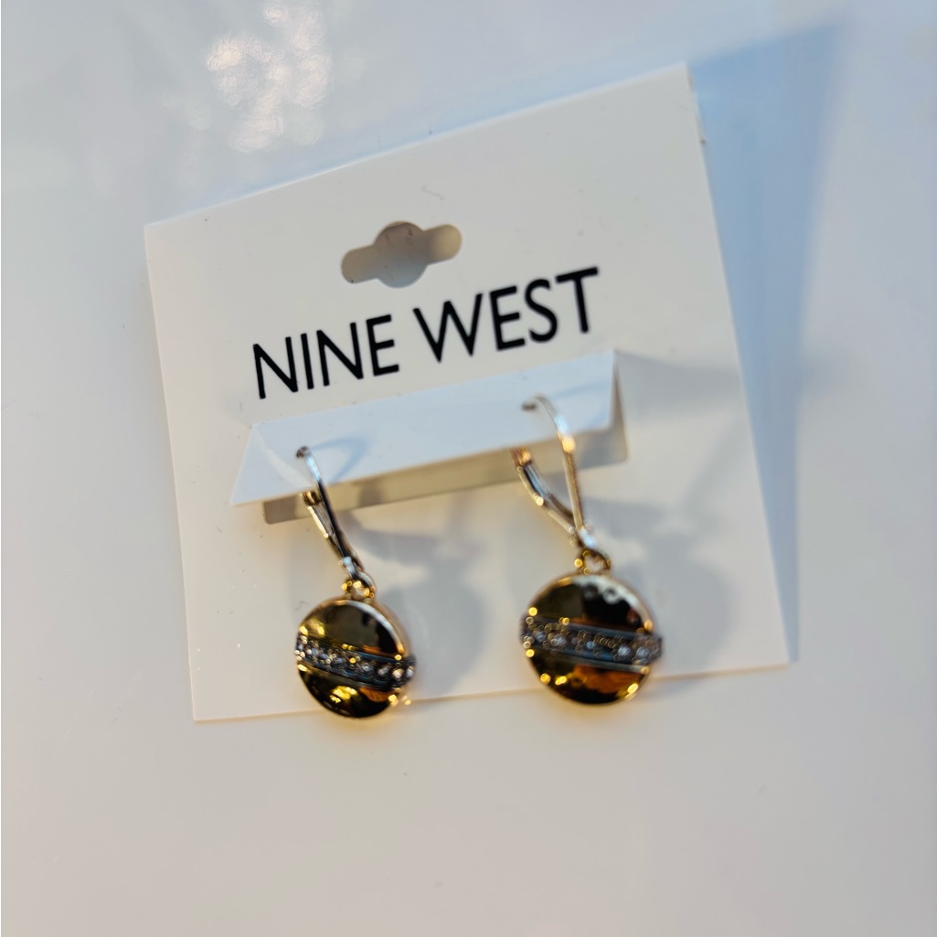 Kohl's Nine West Gold And Silver Crystal Drop Earrings